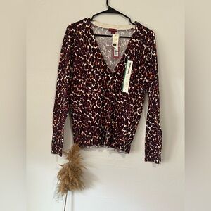 Merona Animal Print V-Neck Cardigan